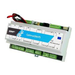 OptimaGSM-PS-D9M CENTRALA ALARMOWA Z GSM 12VDC NA SZYNĘ DIN Z AUTOMATYKĄ BUDYNKOWĄ