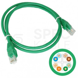 Patchcord UTP kat.6 kabel sieciowy LAN 2x RJ45 linka zielony 5m Alantec