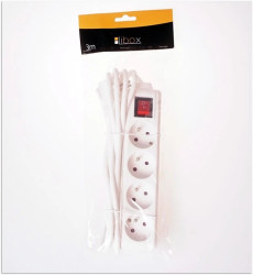 Przedłużacz sieciowy 4 gniazda 1,5m z przeł. biały LB0083-1,5 LIBOX