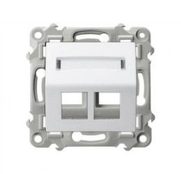 SZAFIR Obudowa gniazda podwójnego typu Keystone skośna biały GPK-2ZS/p/00