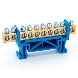 Listwa zaciskowa 10 - torowa mostek 10N niebieska LZ-10B