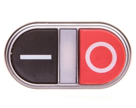 Przycisk dwuklawiszowy czarno/czerwony I-0 podświetlany z samopowrotem LPCBL7222