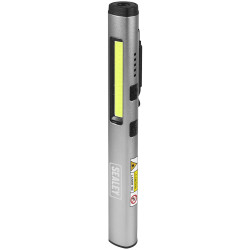 Sealey LED450UV Rechargeable UV Penlight Torch&#x2B;Laser Pointer 5W COB &amp; 3W SMD LED