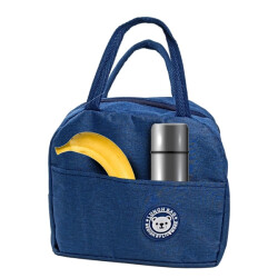 Termiczna Torba Śniadaniowa Lunch Bag Granatowa Z Misiem Na Jedzenie
