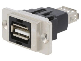 Łącznik DUALSLIM złocony USB A gniazdo z obu stron 29mm CP30708NM