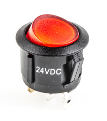 Przełącznik kołyskowy Wł.-wył. podświetlany 10 A SPST Czerwony RS PRO