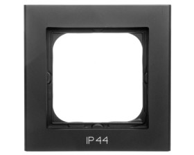 SONATA Ramka pojedyncza do łączników IP44 czarny metalik RH-1R/33