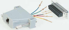 Adapter D-sub z typu D-Sub z 25 stykami na rodzaj Żeński z rodzaju Męski na typ RJ45