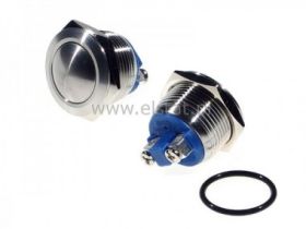 Przycisk chwil. 19mm wypukły chrom 230V- śruby