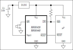 Low-Power, Single-/Dual-Level Battery Monitors with Hysteresis and Integrated µP Reset