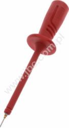 PRUEF 2610 FT RT Sonda probiercza, bezpieczna, gniazdo 4mm, igła sprężynująca, do SMD, L=99,5mm, 1000V AC/DC, kat. II, czerwona,