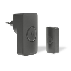 Dzwonek bezprzewodowy z pilotem, learning system, 230V, 38 dzwięków, DS-1B/C CZARNY