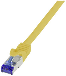 kabel LAN LogiLink C6A027S, 1 szt., RJ45, CAT 6a, S/FTP, 0.50 m, żółty