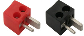 WTYK GŁOŚNIKOWY 2PIN DIN2 SKRĘCANY (KOMPLET CZERWONY + CZARNY) (ZLGN-WTYK-SKR2)