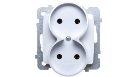 Karo Gniazdo Podwójne B/U Białe Gp-2Sr/M/00