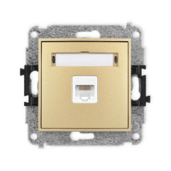 ICON Mechanizm gniazda komputerowego pojedynczego 1xRJ45, kat. 5e, 8-stykowy złoty 29IGK-1