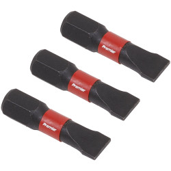 Sealey AK8203 Slotted 6.5mm Impact Power Tool Bits 25mm - 3pc
