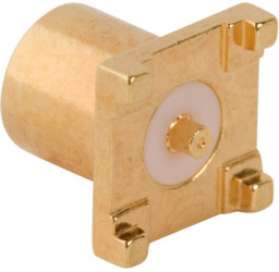 MCX panel socket 50 Ω, solder connection, straight, 919-384J-51P