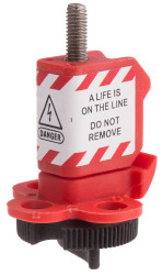 Blokada Miniaturowa blokada wyłącznika RS PRO Czarny, czerwony zamki: 1