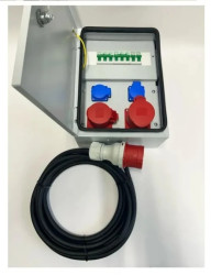 Metalowa rozdzielnica ścienna CEE 32A 16A 2x230V z bezpiecznikami Kabel 5m IP54 94V-7