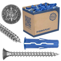 Kołki rozporowe uniwersalne UNO 8x32 z wkrętem z łbem stożkowym 4,5x50 100szt. RAWLPLUG