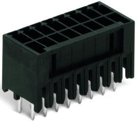 Pin header, 32 pole, pitch 3.5 mm, straight, black, 713-1416