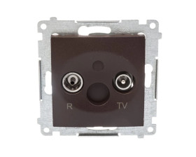 Simon 54 Gniazdo antenowe R/TV zakończeniowe brąz mat DAZ.01/46