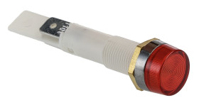 Lampka kontrolna do montażu panelowego 110V ac, czerwona 10mm Neonowy Chrom Końcówka lutownicza Arcolectric (Bulgin) Ltd