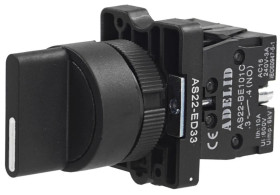 Wyłącznik piórkowy 1-0-2 bistabilny krótki 10A IP54 AS22-ED33