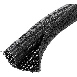 Quadrios 23CA170 Braided Hose Black Polyester 25-26mm Per Metre