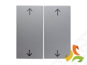 B.Kwadrat/B.7 Klawisze do wyłącznika żaluzjowego z nadrukiem "strzałki" aluminium mat lakierowany 16441404 HAGER