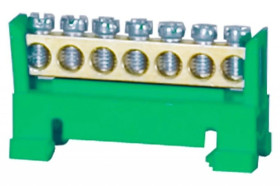 Listwa ochronna 7-modułowa 7x16mm2 niska podstawa - zielona