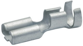 Uninsulated flat plug sleeve, 6.3 x 0.8 mm, 4.0 to 6.0 mm², AWG 12 to 10, brass, tin-plated, 1750