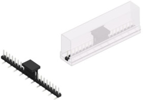 Pin header, 20 pole, pitch 2 mm, angled, black, 10063305