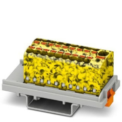 Blok rozdzielczy PTFIX 4/18X1,5-NS35-FE, żółto-czarne złącze przemysłowe - 18 punktów przyłączeniowych o przekroju 1,5mm2