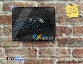 Unique Black Amiga A1200 Printed Rustic - Metal Sign