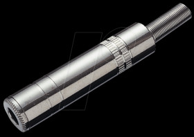 Jack connector, 6.3 mm mono, metal housing