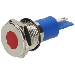 R-TECH 657116 Panel Indicator 14mm Flat 24V Grn Black Plated Brass