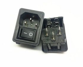 GNIAZDO ZASILANIA IEC PIONOWE Z WŁĄCZNIKIEM (ZLAC IEC8151)