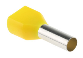 Końcówka tulejkowa izolowana 2 x 6mm² długość 14mm Żółty średnica 5.3mm Izolowane RS PRO