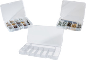 Small parts container, with 6 drawers, transparent, (L x W x D) 163 x 120 x 30 mm, WL 01