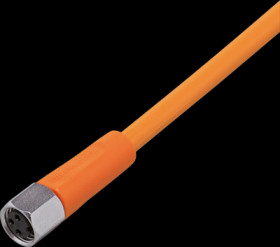 Sensor actuator cable, M8 cable socket, straight, A to open end, 3 pole, 25 m, PVC, orange, 3 A, EVT125