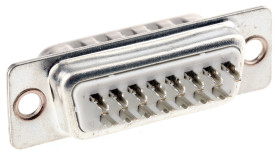 Złącze D-Sub 15-pinowe Męski Proste Montaż na kablu raster 2.77mm Złoto