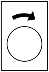 Etykieta, 30x40mm, biały, slew right, slow ZB2BY4919