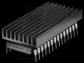 ICK 36 B Heat sink, 19 x 4.8 x 47 mm, for DIL-IC