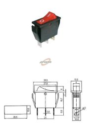 PRZEŁĄCZNIK KOŁYSKOWY 2POZYCJE 3PINY ON-OF (CZERWONY) MK111