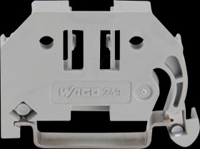 249-116 Screwless end clamp, 6 mm wide, grey