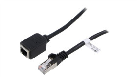 Goobay-73387 Przedłużacz Rj45 F/Utp 5E Linka Cu Pvc Czarny 1,5M 26Awg