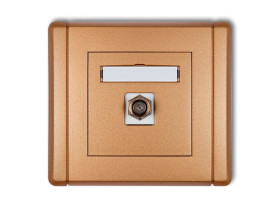 FLEXI Gniazdo antenowe pojedyncze typu "F" (SAT) pozłacane złoty metalik 8FGF-1.1 KARLIK