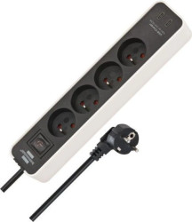 Listwa zasilająca Ecolor 4-gniazda 230V + 2xUSB-C biało-czarna 1,5m H05VV-F3G1,5 1153244126